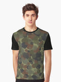 Classic German Flecktarn Camo Pattern Green Brown Texture Graphic T Shirt T Shirt Viral US Style Fan Favorite