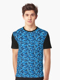 Camouflage Pattern Ultramarine Graphic T Shirt T Shirt Best Seller Look High CTR Pick