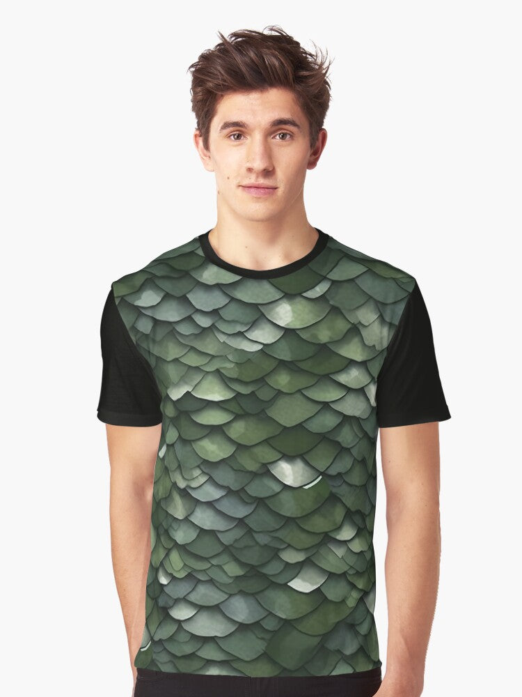 Green Camo Lizard Skin Graphic T Shirt T Shirt Viral US Style Hot Search US