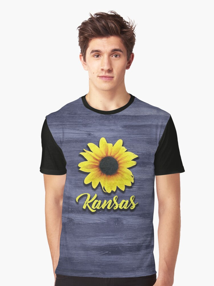 Rustic Kansas Sunflower Graphic T-Shirt