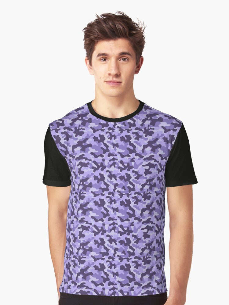 Camouflage Pattern Light Purple Graphic T Shirt T Shirt Viral US Style High CTR Pick