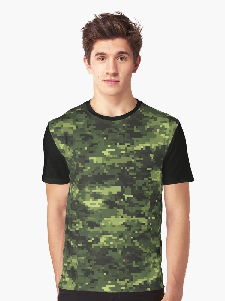 Bold Hunting Pixeled Camouflage Pattern For Wildlife Explorer Graphic T Shirt T Shirt Trending 2025 Fan Favorite