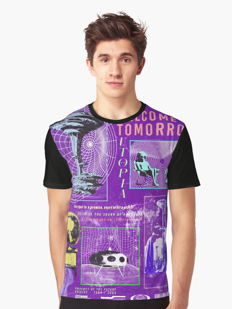 Brutalist Retro-Futurism Graphic T-Shirt | Premium Unisex T-Shirt, Trending Graphic Tee