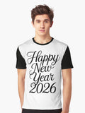Happy New Year 2026 Graphic T Shirt T Shirt Viral TikTok Modern Aesthetic