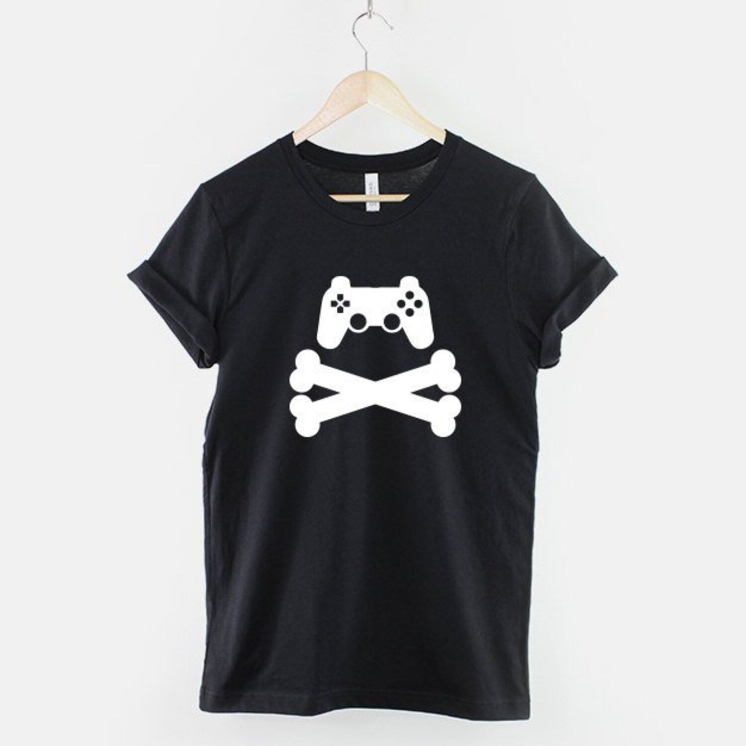 Gamer T-Shirt - Game Pad Cross Bones Gaming TShirt