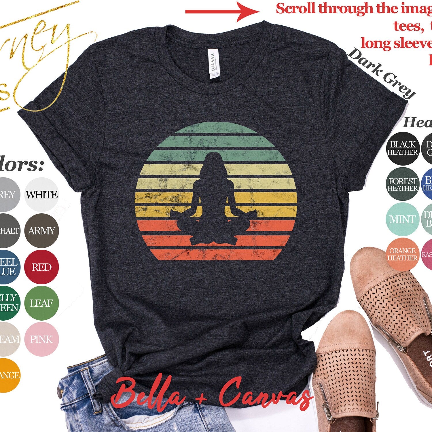 Retro Meditation Shirt: Tank Top, V-neck, Hoodie, Sweatshirt, Mug Namaste Yoga Gift
