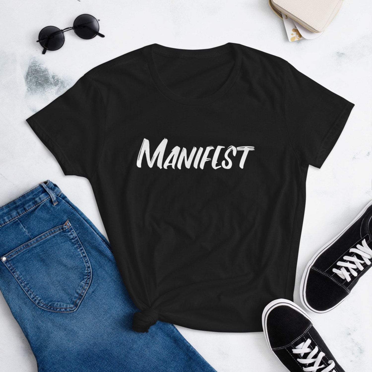 Manifest T-SHIRT | Inspirational Motivational Positive Quotes Yoga Dance Graphic T-Shirt Gift Tee
