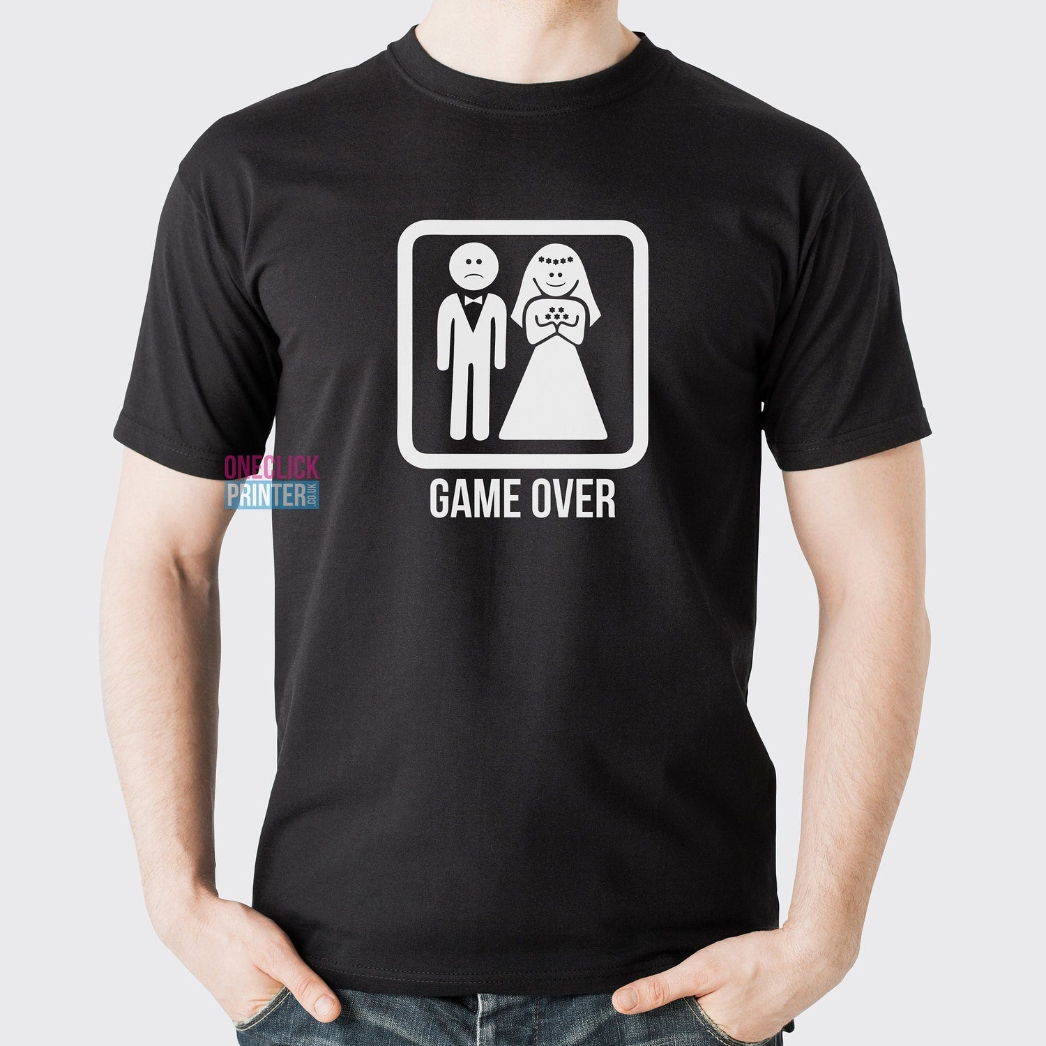 Game Over Groom And Bride T-Shirt | Funny Wedding Gift | Marriage Present For Couple