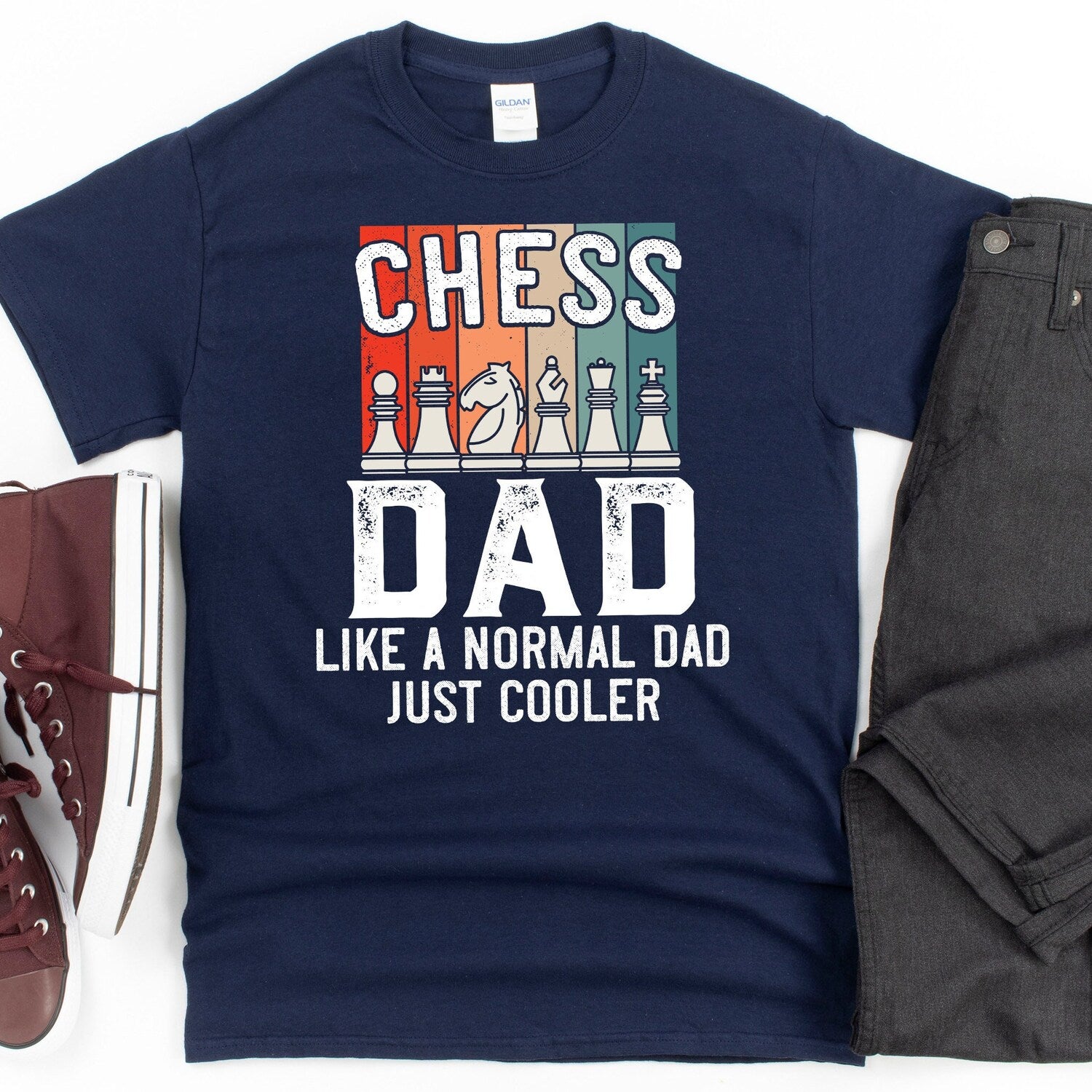 Funny Chess Player Shirt for Dad, Chess Gift for Dad, Like a Normal Dad, Strategy Chess Piece shirt for Best Dad
