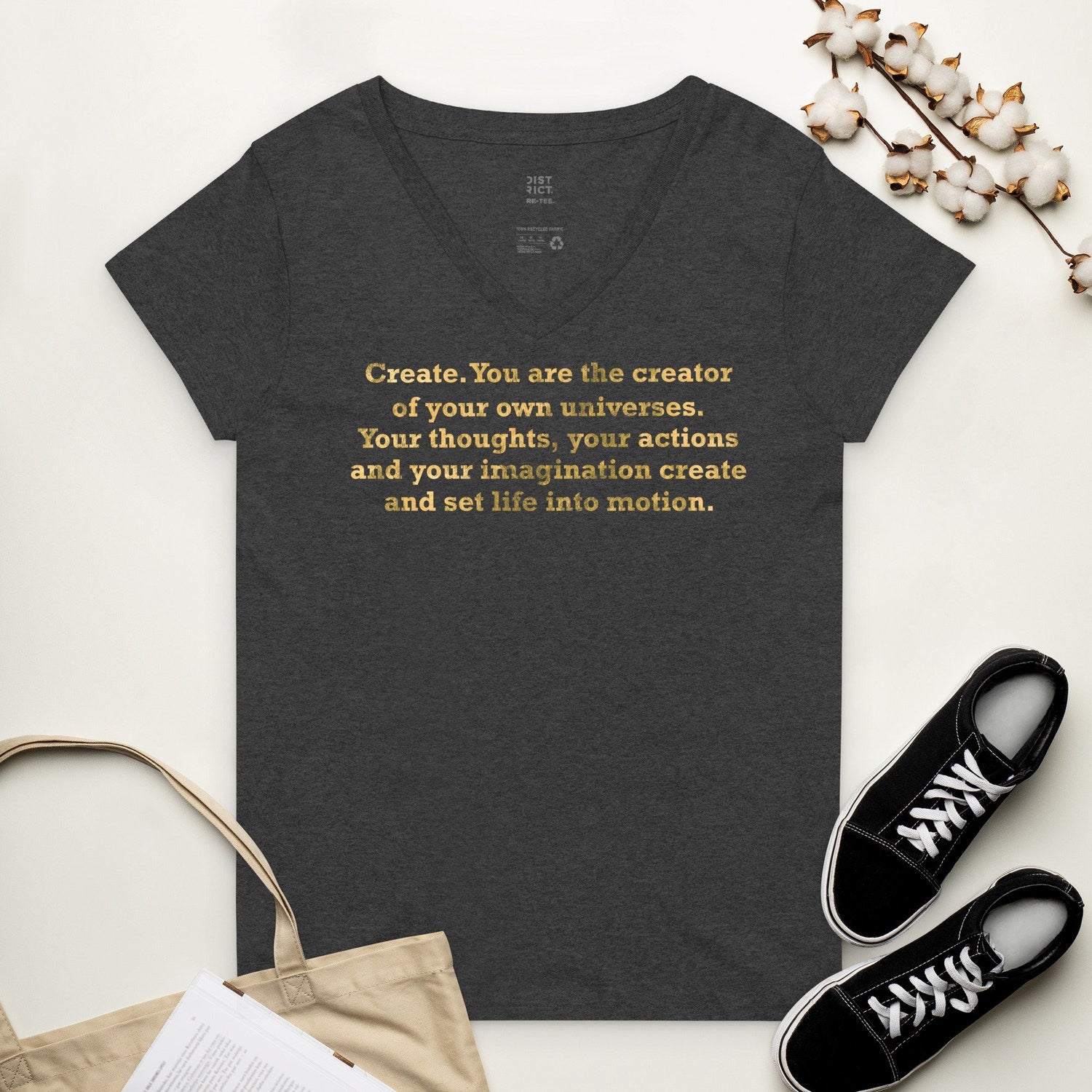 You Are Creator Universe V-Neck T-Shirt | Motivational Inspirational Positive Quotes Workout Yoga Tee Gift