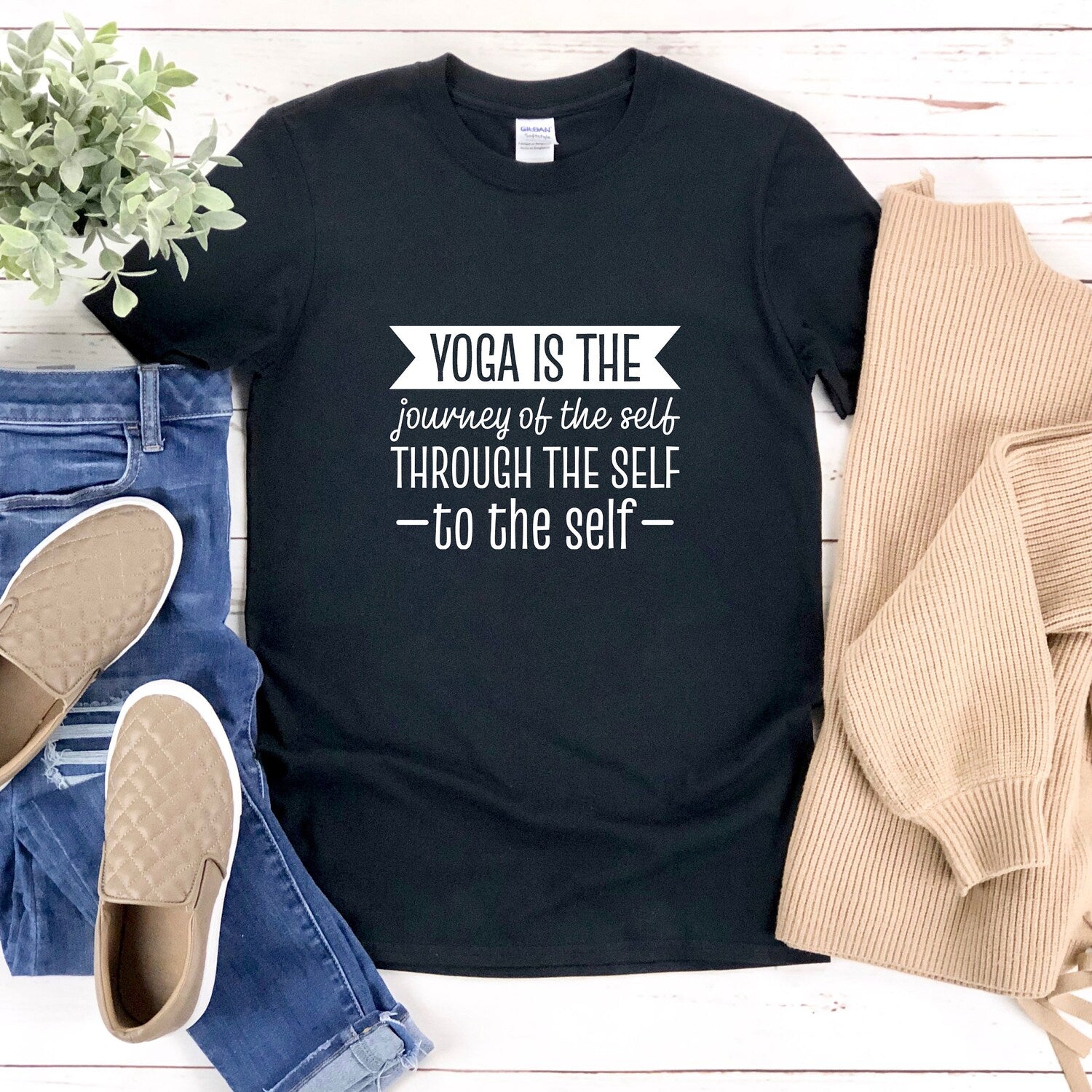 Funny Yoga Meditation Shirt Women | Journey Self Through Self To Self Quotes Tee
