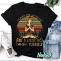 Yoga I'm Mostly Peace Love And Light And A Little Go Fuck Yourself Vintage Retro T-Shirt: Yoga Black Girl Shirt Pranayama Shirt Gift