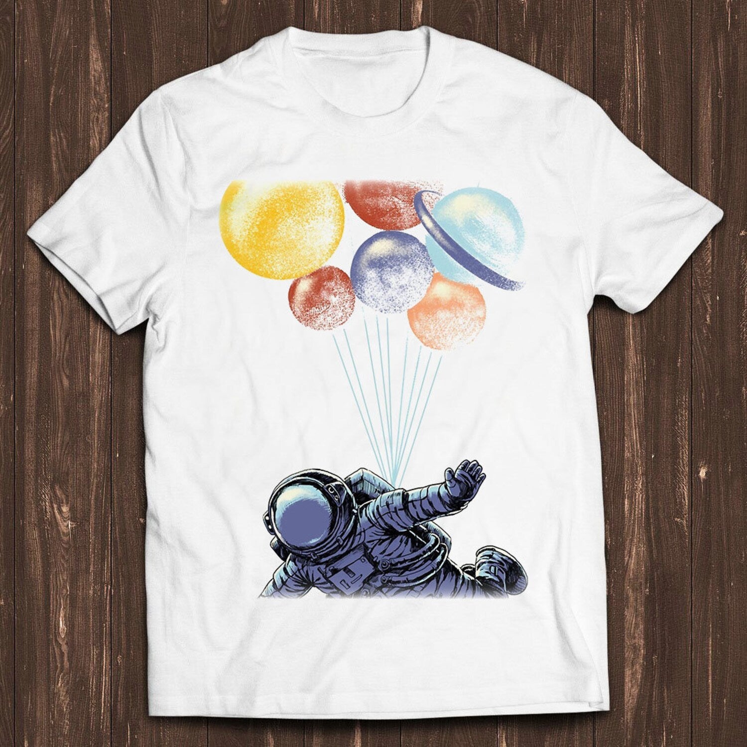 Planets Astronaut Balloons Space Travel Meme Funny Top Style Unisex Gamer Movie Music Gift Cool Tee T Shirt C893