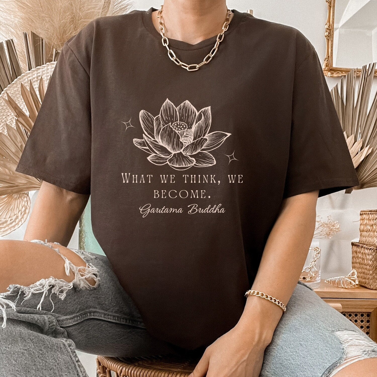 Buddha Tshirt Buddha Shirt Yoga Buddha Clothing Lotus Motivational Good Vibes Quotes Flower Floral Tee