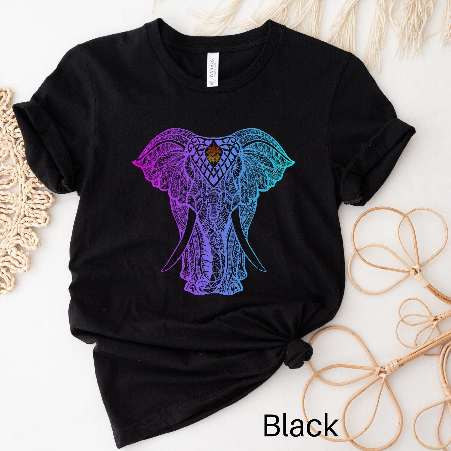 Elephant Yoga Shirt: Mandala Yoga Gift, Meditation Tee