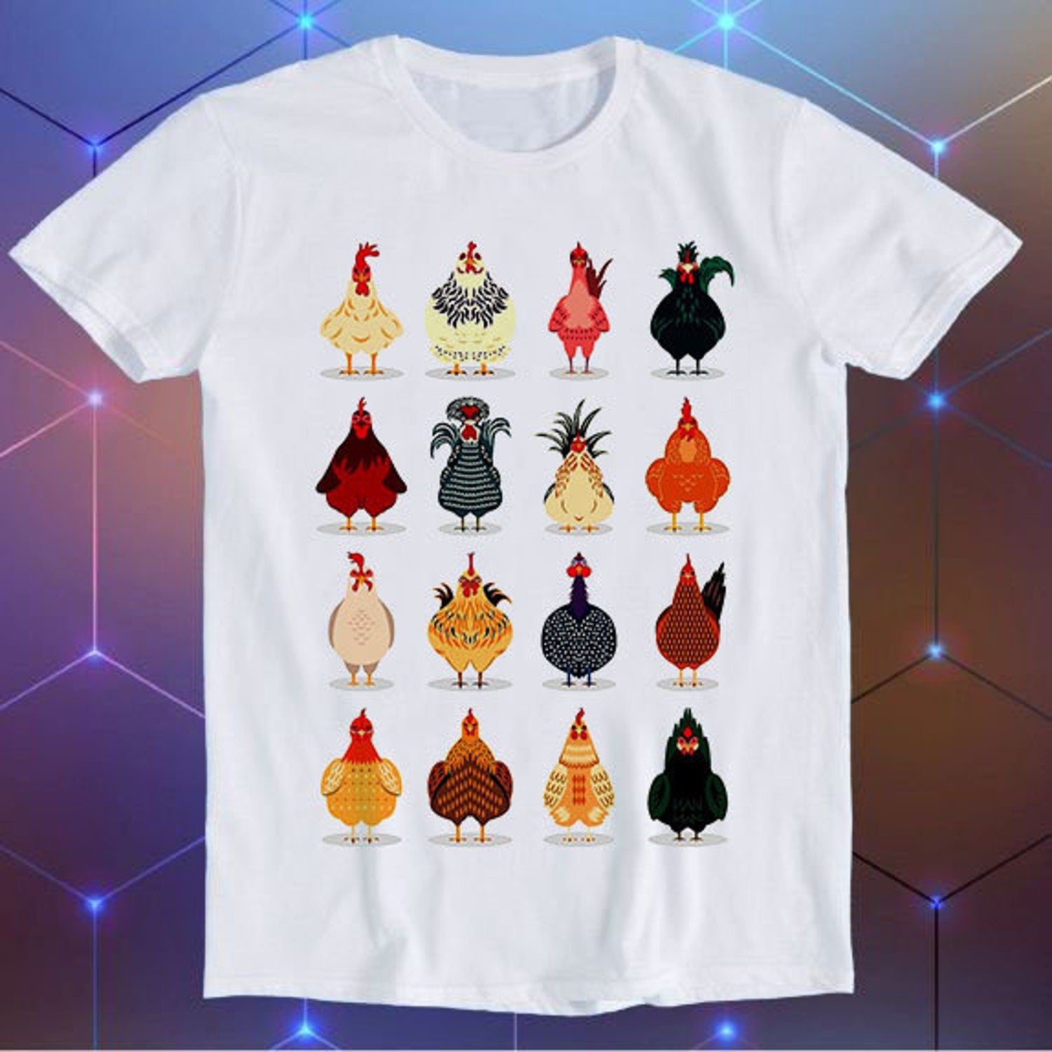 Chickens Cute Chicken Animal Cult Gamer Geek Style Art Drawing Anime Meme Cool Funny Gift T Shirt E765