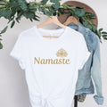 Namaste Yoga T-shirt | Golden Lotus Meditation Comfy Inspirational Mindfulness Lover Gift Idea Tee