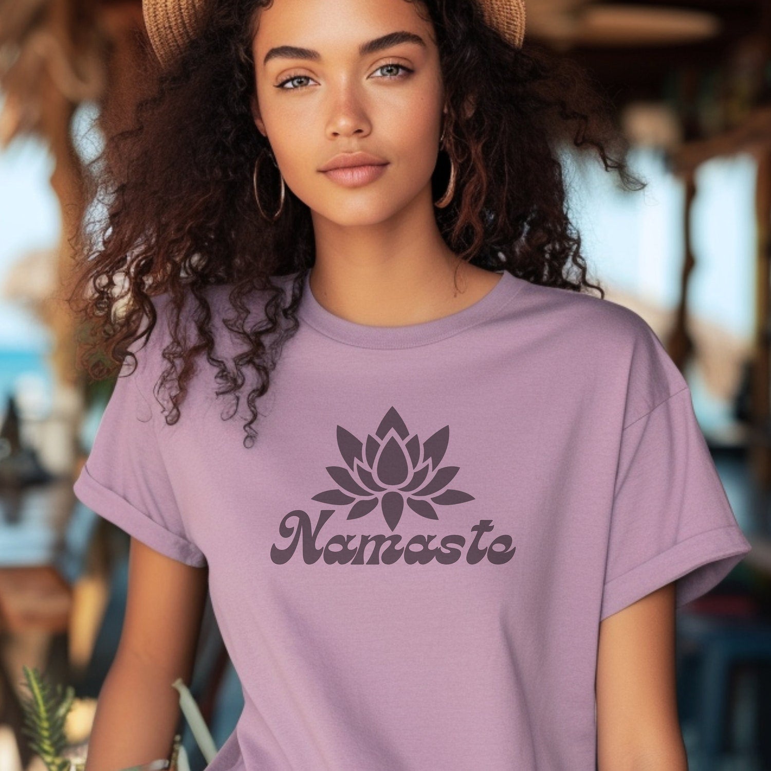 Namaste Yoga T-Shirt Lotus Flower | Comfy Meditation Inspirational Mindfulness Lover Gift Idea Tee