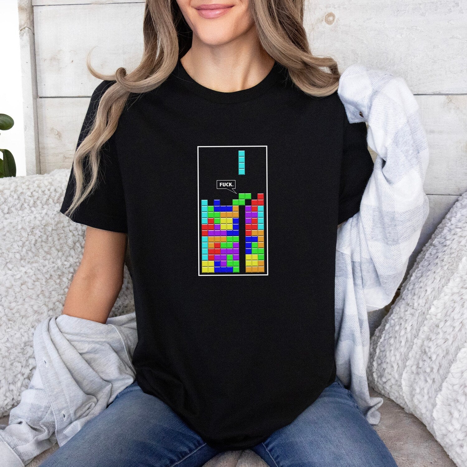 Tetris Frustration T-Shirt | Funny Video Game Tee | Nerdy Tetris T-Shirt
