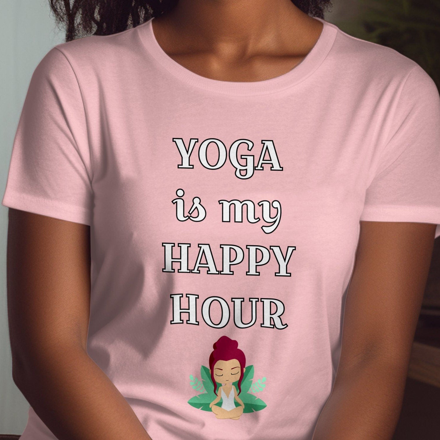 Yoga is My Happy Hour Shirt: Funny Yoga Tee, Cute Yoga Quote T-Shirt Gift