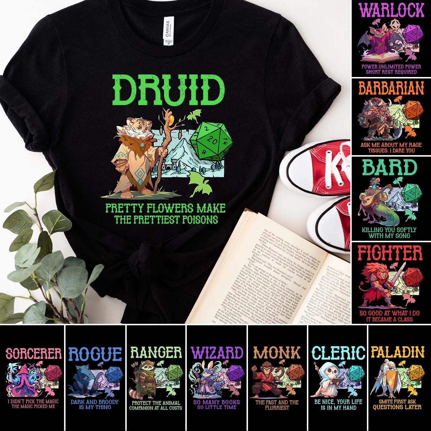 ADHD DnD Cat Shirt | Funny Mental Health DM Gift | TTRPG Role Play Tee
