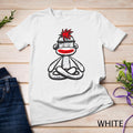 Sock Monkey in Seated Lotus Yoga Pose Funny Mindfulness Gift T-Shirt Sweatshirt