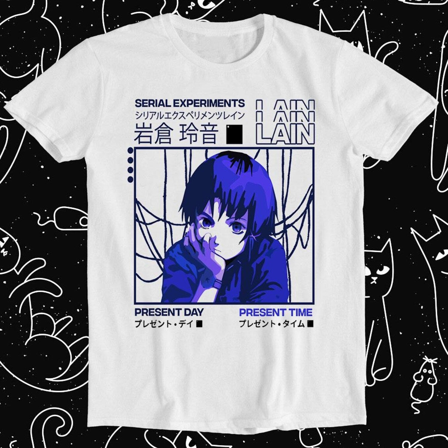 Serial Experiments Lain Japanese Funny Parody  Meme Gamer Anime Cool Cult Movie Music Gift Tee T Shirt T821