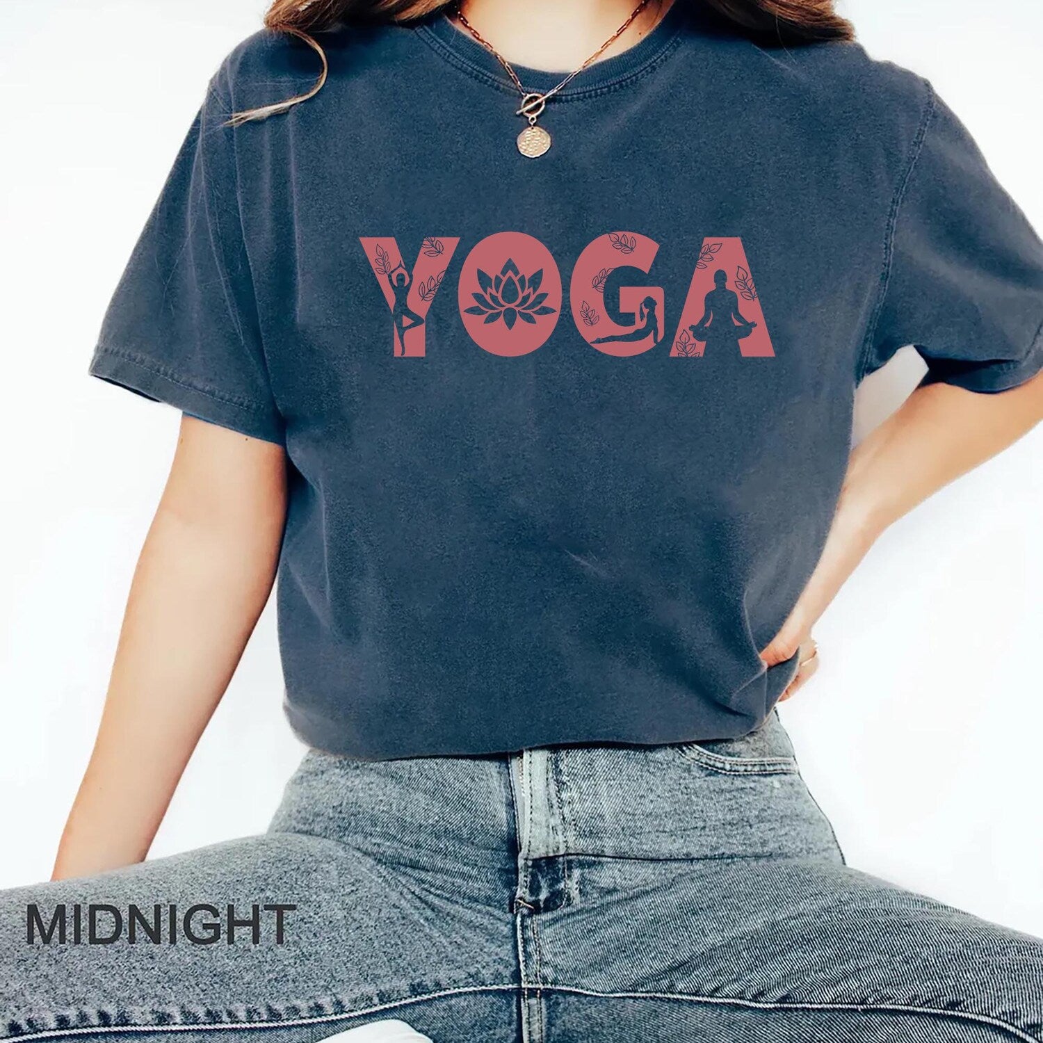 Yoga Inspirational Graphic Tee | Lotus Yoga Poses Mindfulness Wellness Lover Practitioner Gift