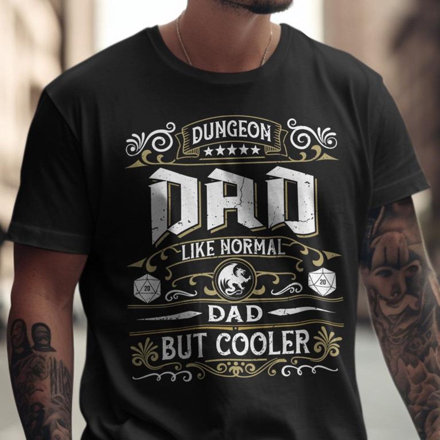 Dungeons Tabletop RPG Dragons DND Gamer T-Shirt | Funny Father's Day Gift | Dad Joke Charisma Check Tee
