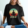 Zen AF Yoga T-Shirt | Retro Sunset Meditation Graphic Tee