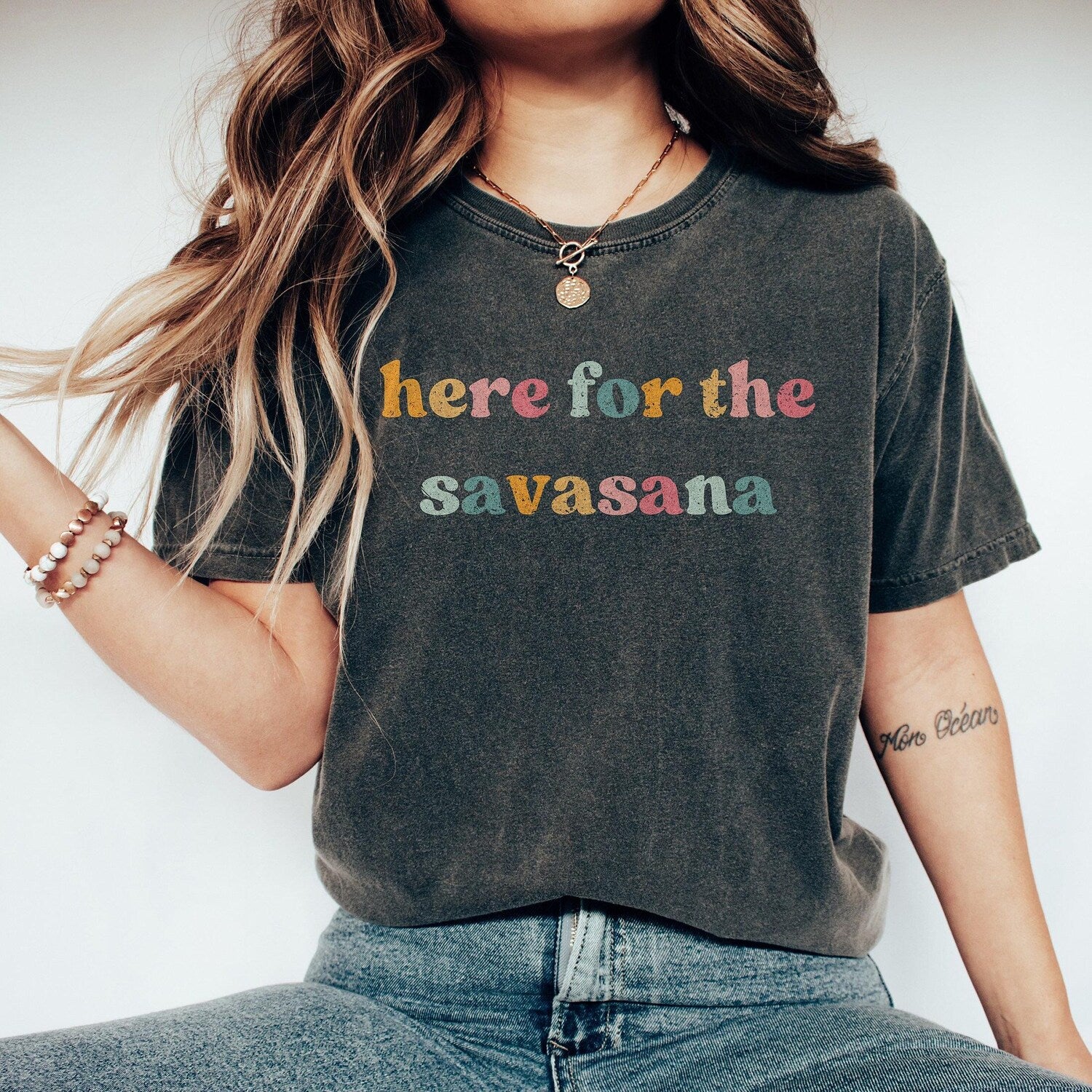 Yoga Lover Shirt, Sarcastic TShirt, Here For The Savasana, Retro Comfort Colors, Funny Fitness Tee, Yoga Instructor Meditation Positivity