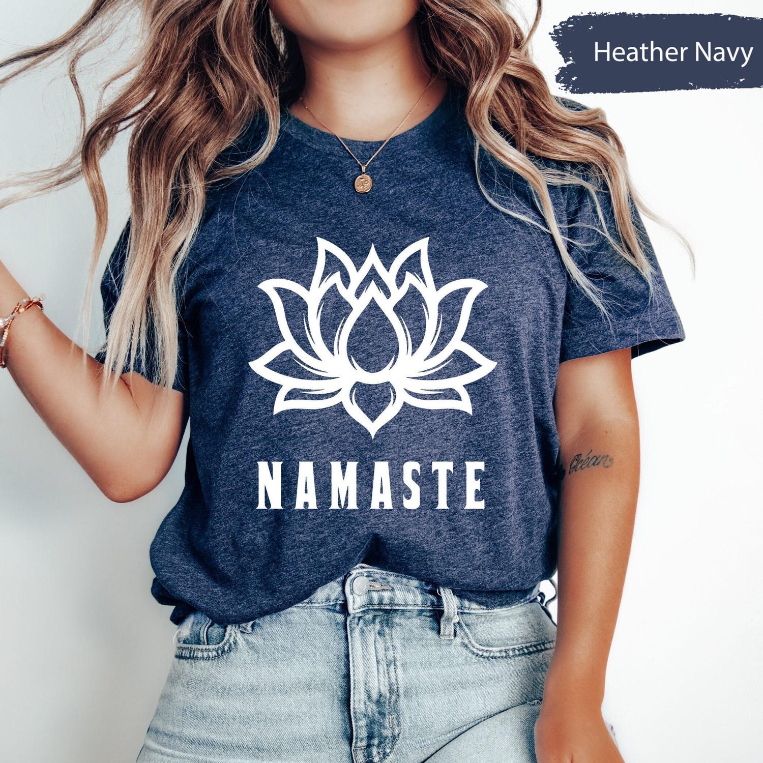 Lotus Flower Tshirts: Namaste Shirt, Botanical Yoga Teacher Tees Spiritual Gift