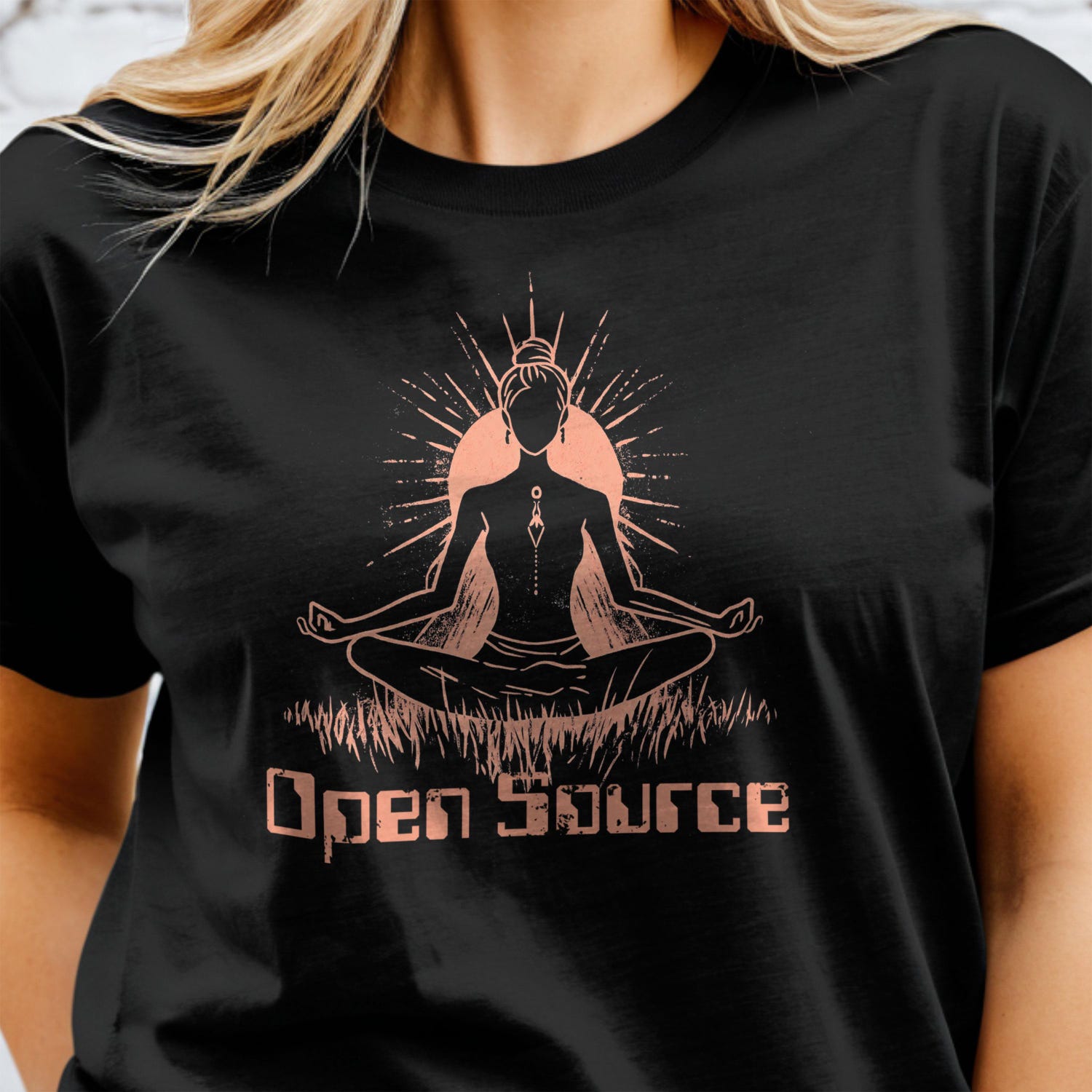 Open Source Mindfulness T-Shirt | Tech Infused Yoga Meditation Wellness Enthusiast Apparel Tee