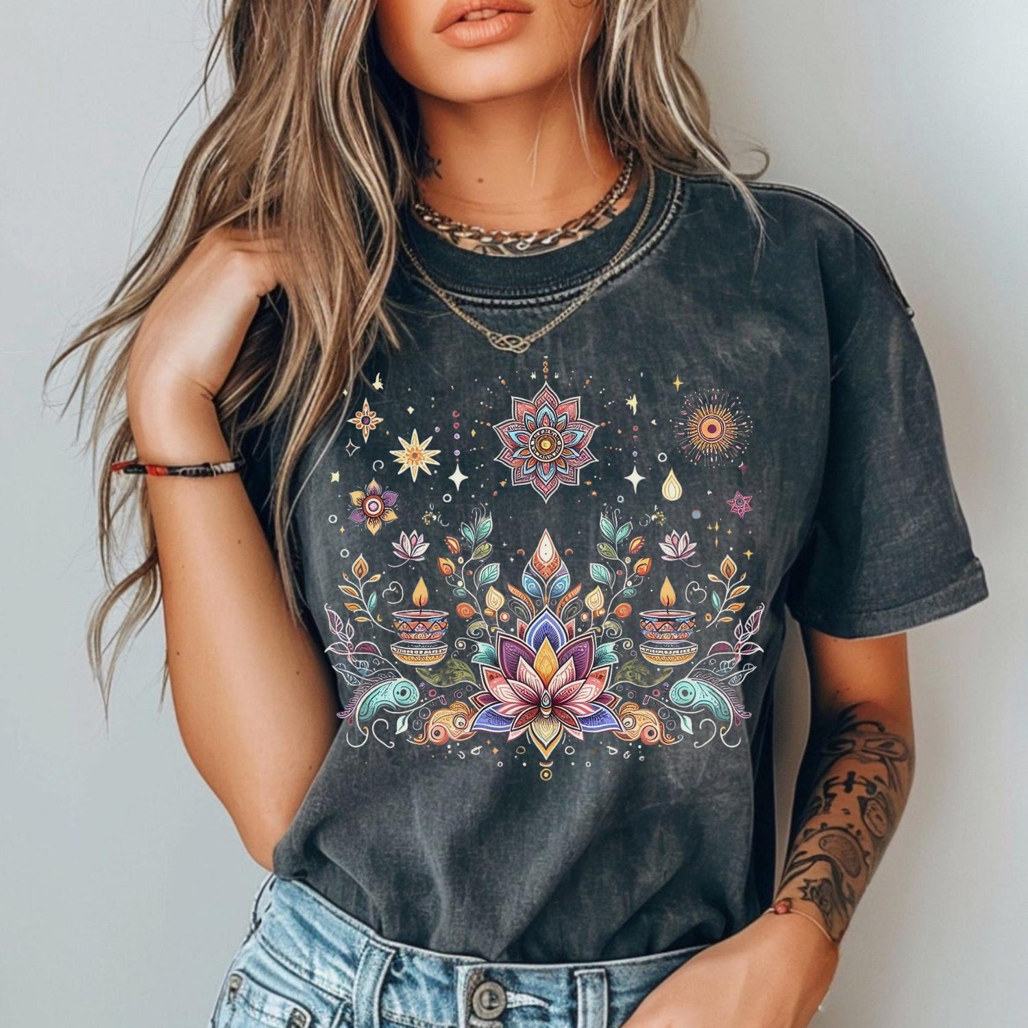 Boho Shirt: Meditation Tshirt, Retro Women's Tshirt, Comfort Colors Boho Tee Gift