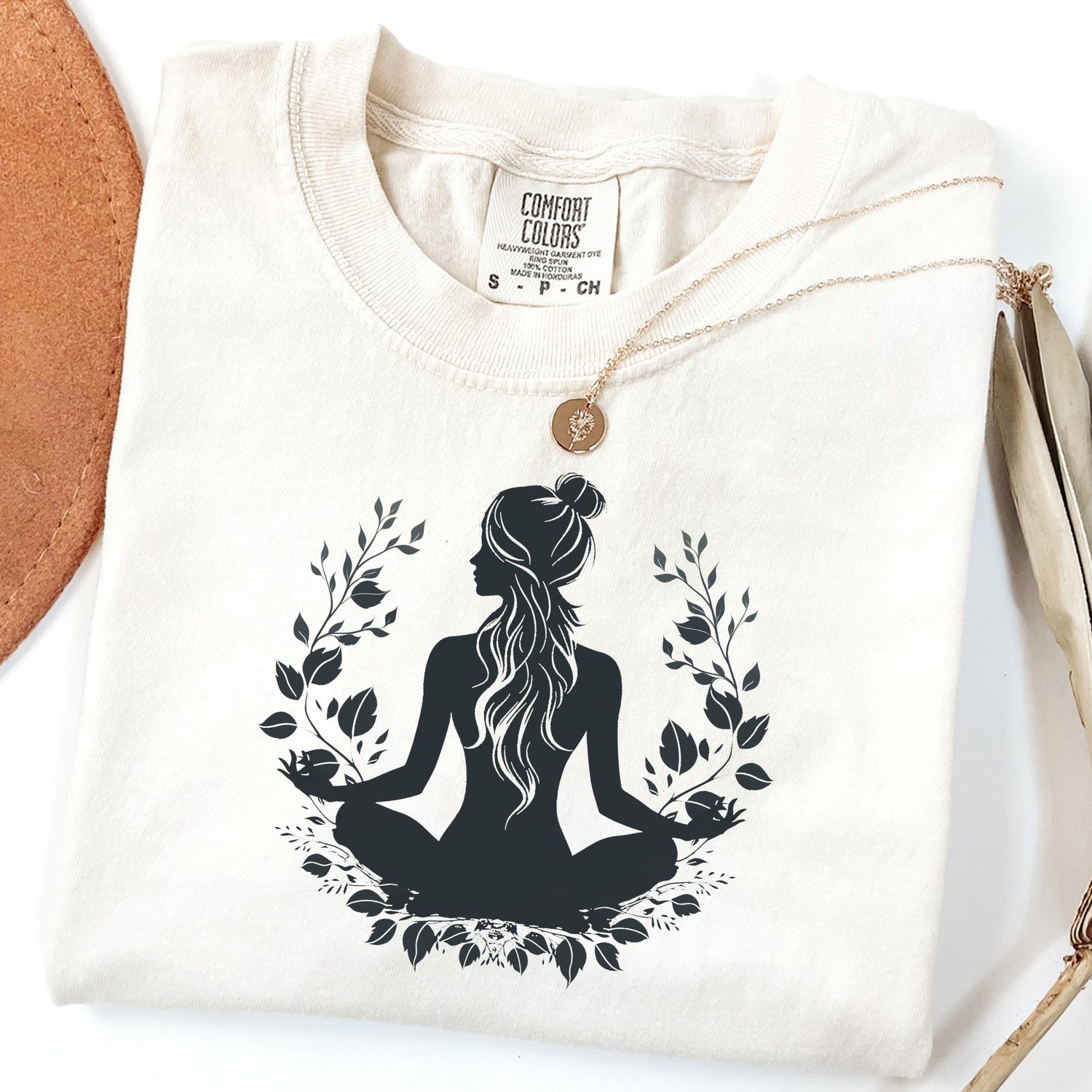 Yoga Meditation Woman Silhouette Art T-shirt: Zen Lotus Pose Tee Gift