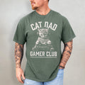 Cat Dad Gift - Funny Cat Comfort Colors T-Shirt, Gaming Tee Shirt, Video Game Tshirt Gamer Gift for Him, Shirt for Boyfriend Gift Cat Owner