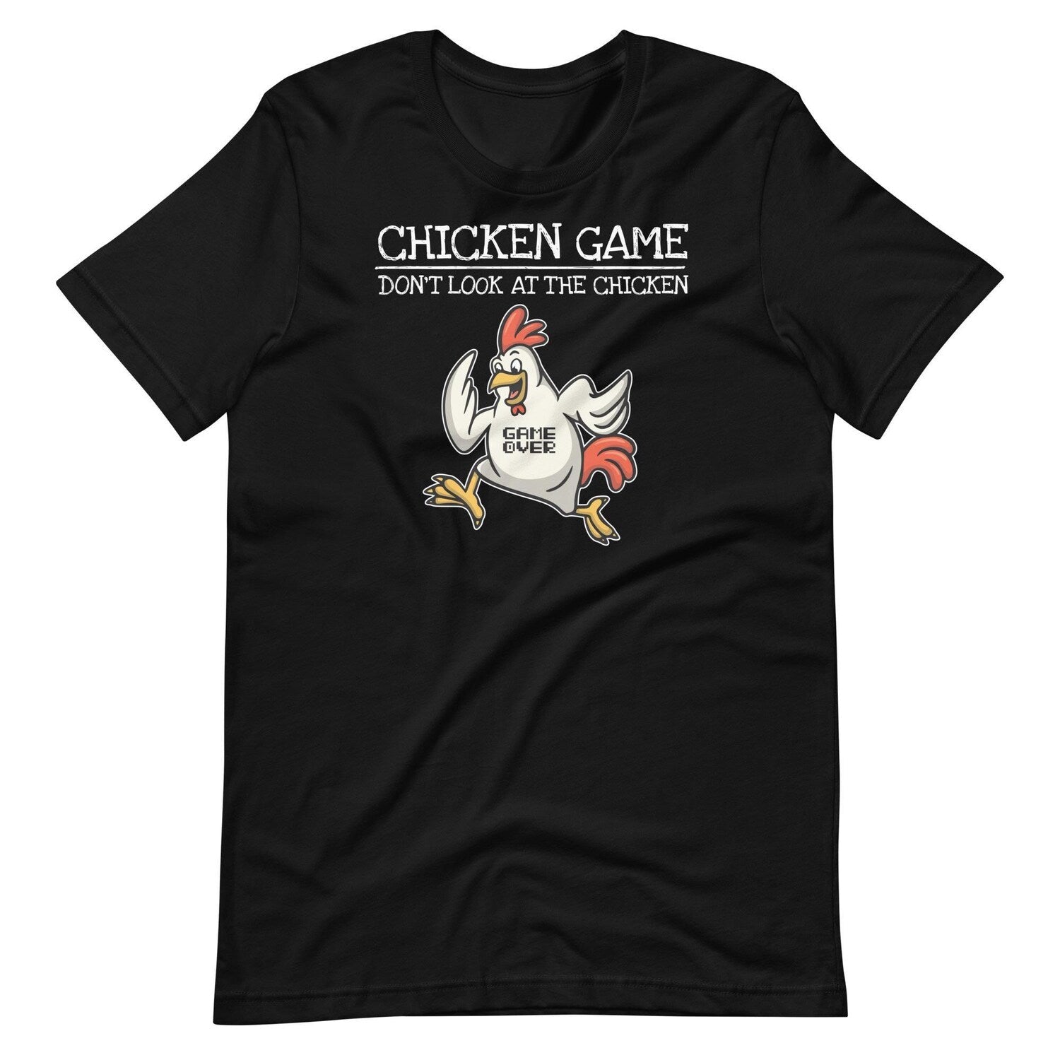 Chicken Game Over T-Shirt | Humorous Gamer Cotton Tee | Funny Animal Shirt