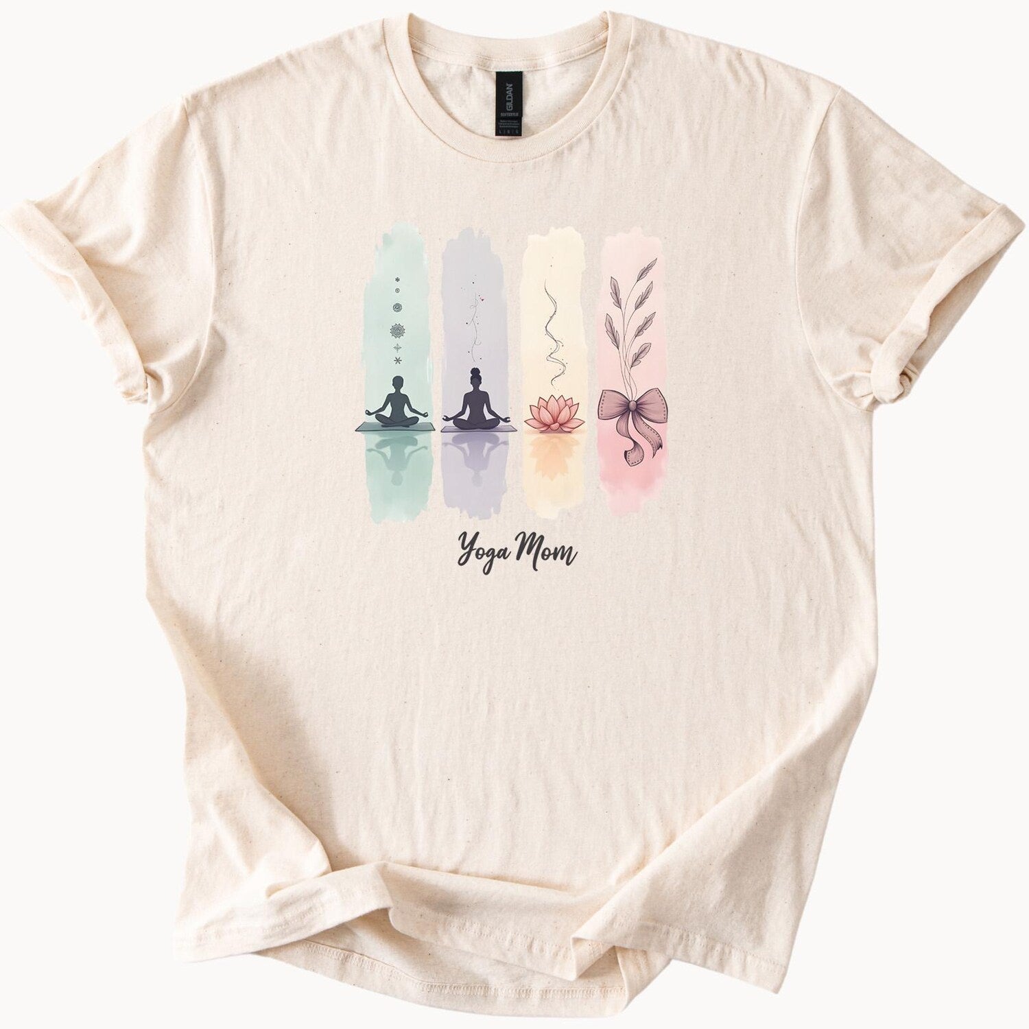 Yoga Mom T Shirt | Meditation Lotus Flower Graphic Zen Gift Her Tee