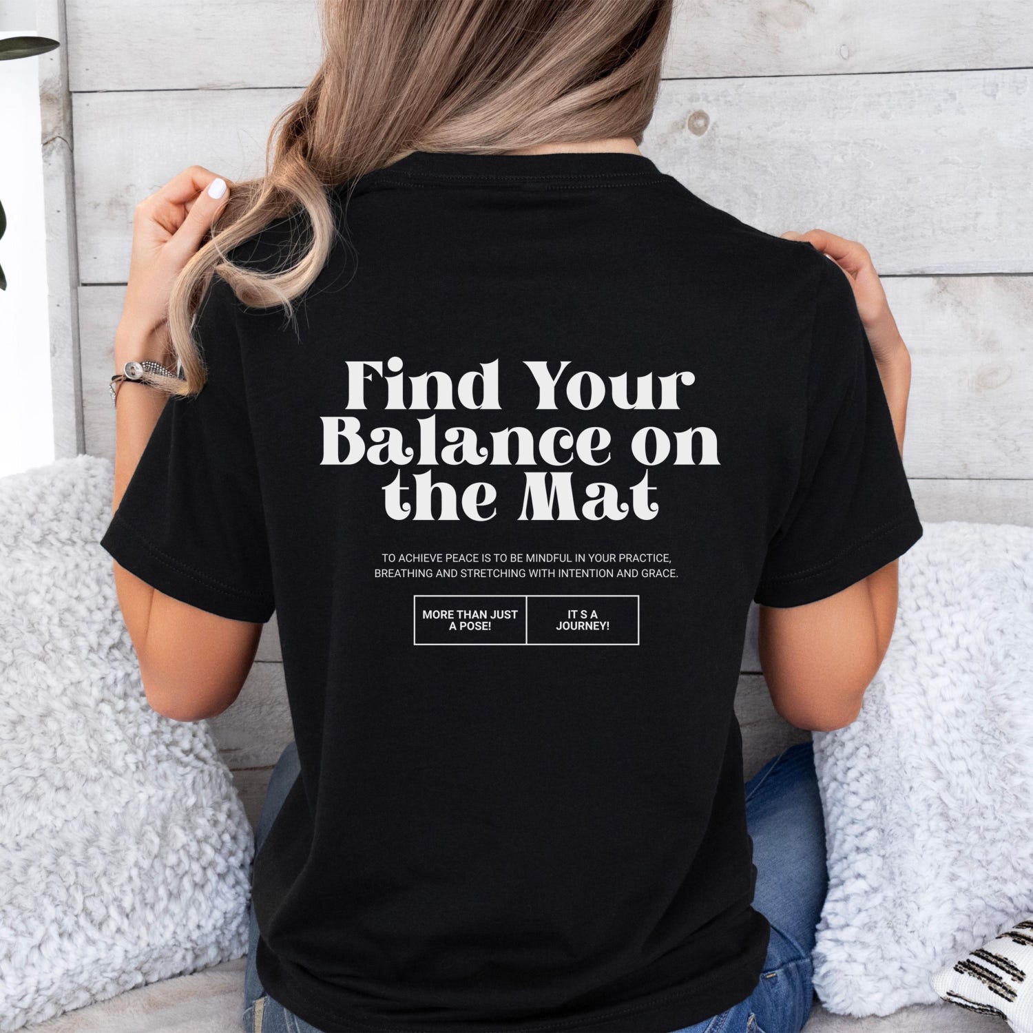 Find Your Balance Mat Yoga Shirt | Mindfulness Minimal Typography Calm Fitness Intentional Living Tee