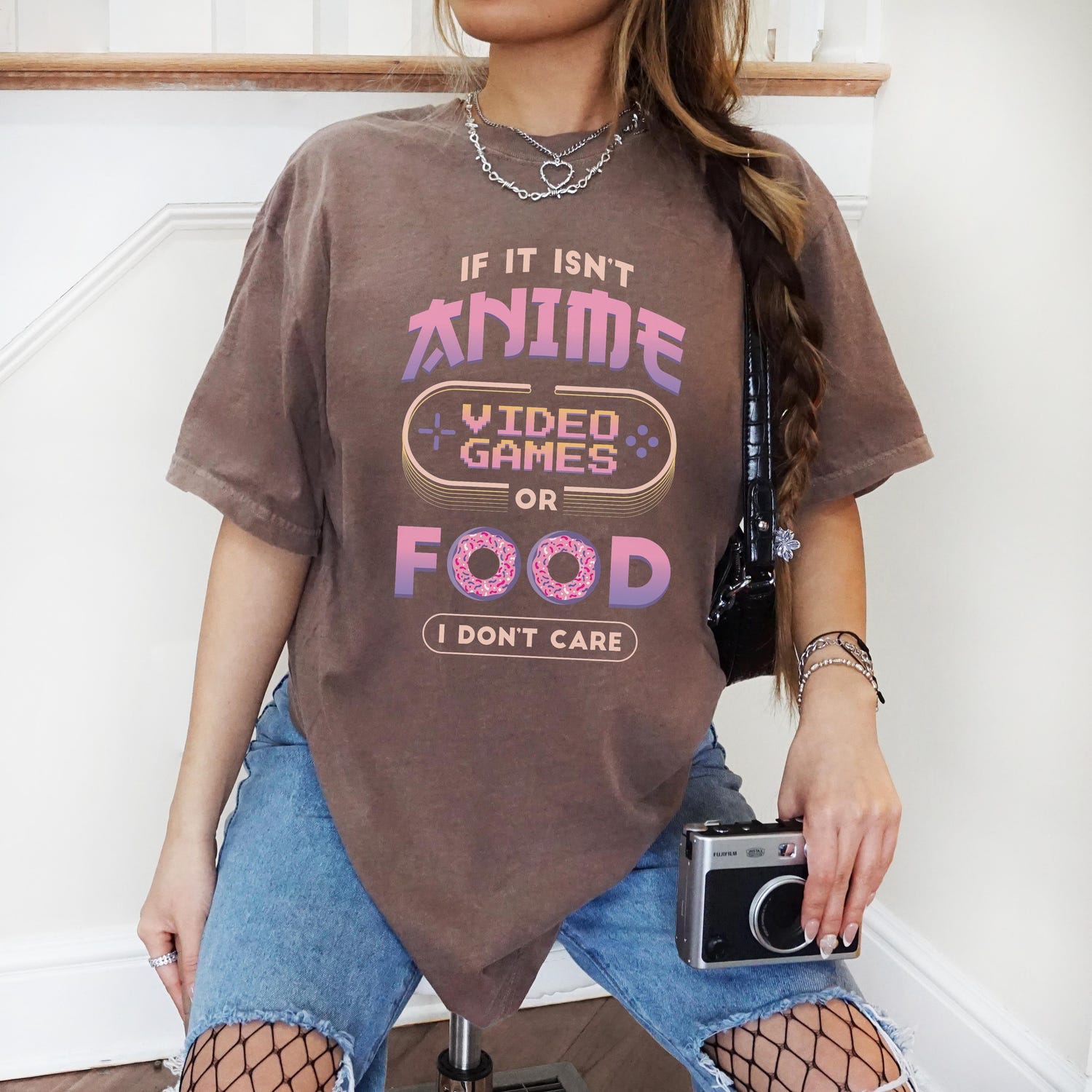 Retro Gamers & Food Lovers T-Shirt | Comfort Colors Nerdy Gamer Gift | Funny Anime Tee