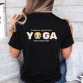 Yoga Turning Negatives Positives Shirt | Retro Sunset Silhouette Mindful Living Wellness Fitness Lover Tee