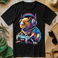 Capybara Gamer Video Games T-Shirt | Funny Animal Gaming Tee | Cute Rodent Gift