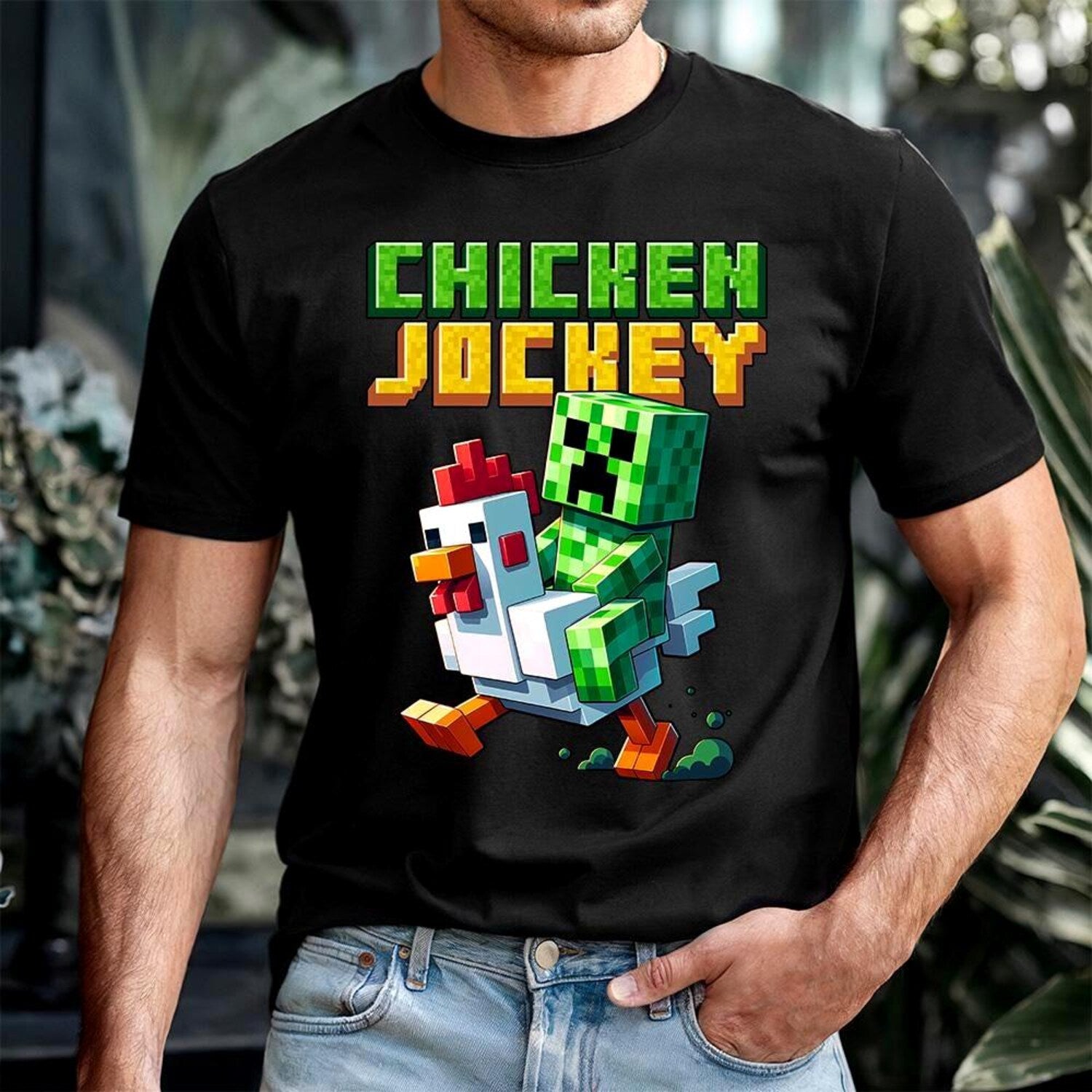 Chicken Jockey - Funny Farm Animal Tee, Gamers and Animal Lovers tee, Gamer Gift, Chicken Lovers shirt, Quirky Tee for chicken lover