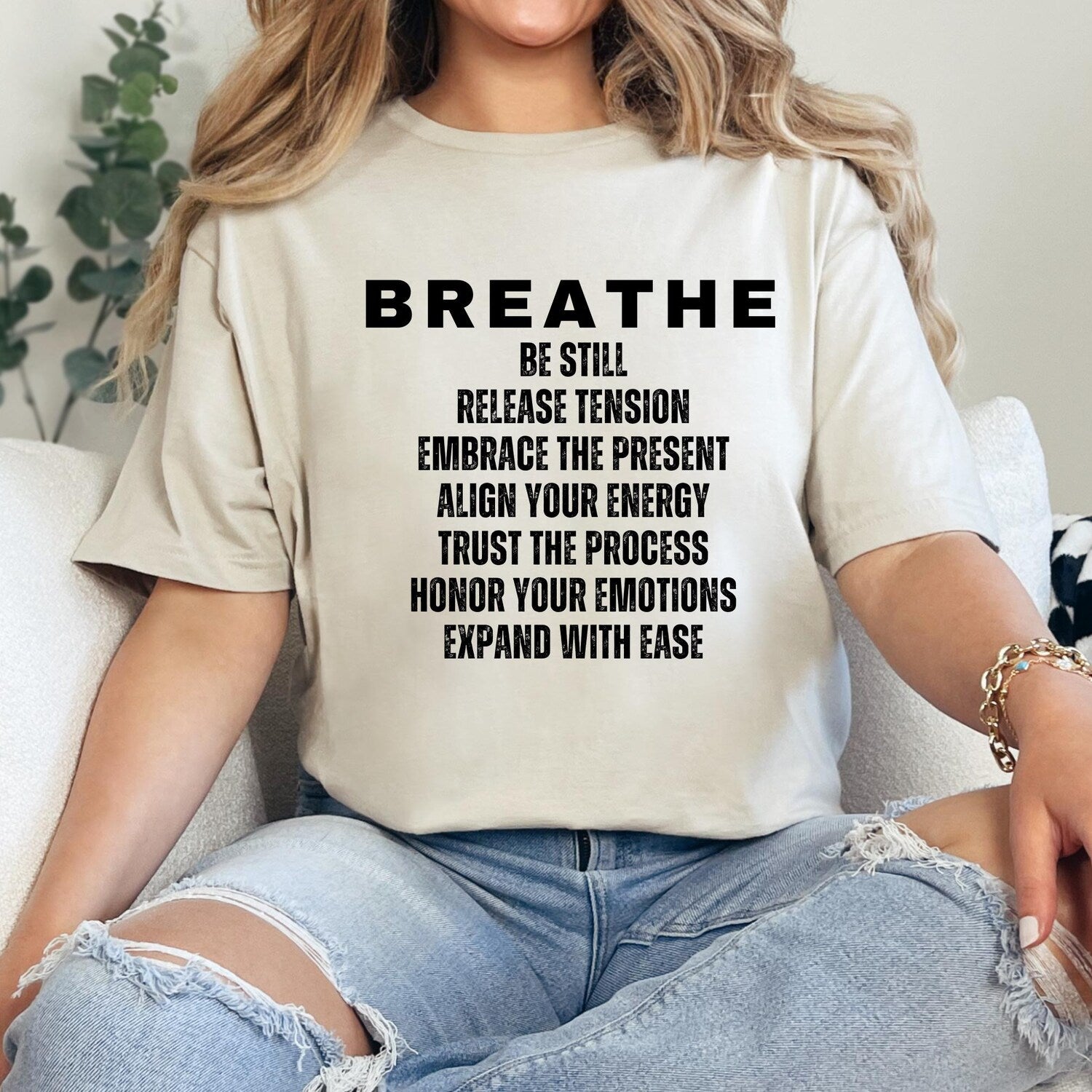 BREATHE Acronym Shirt: Mindful Self-Care Tee, Mental Health Meditation Wellness Gift