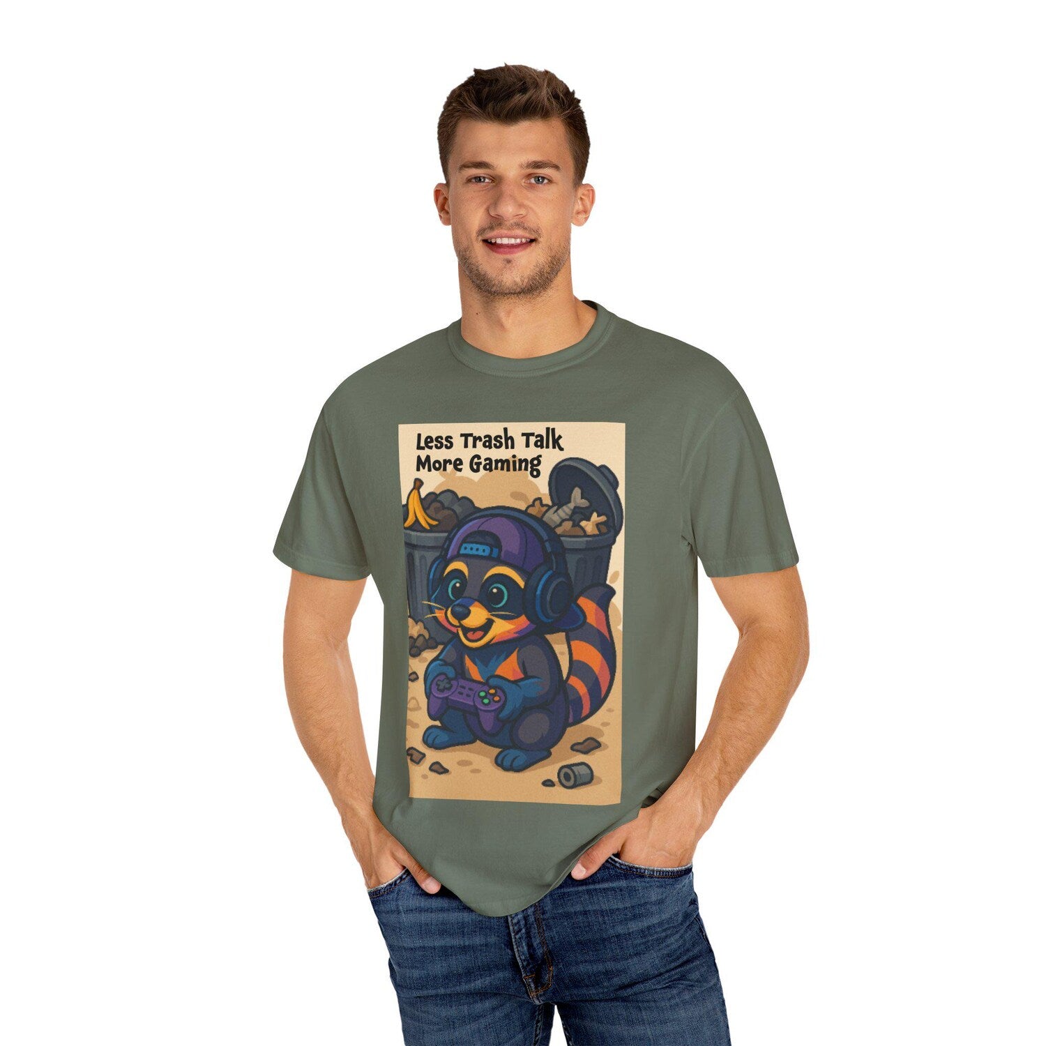 Raccoon Gamer T-Shirt: Funny Trash Talk Tee
