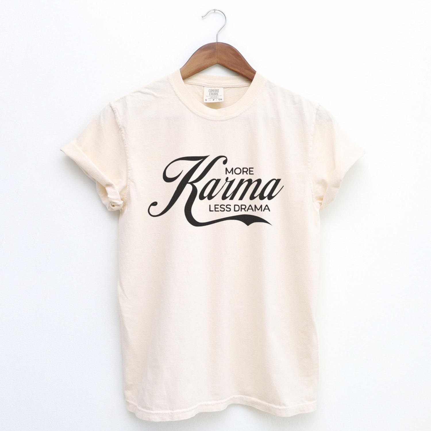 More Karma Less Drama T-Shirt | Positive Spiritual Yoga Manifestation Inner Harmony Tshirt