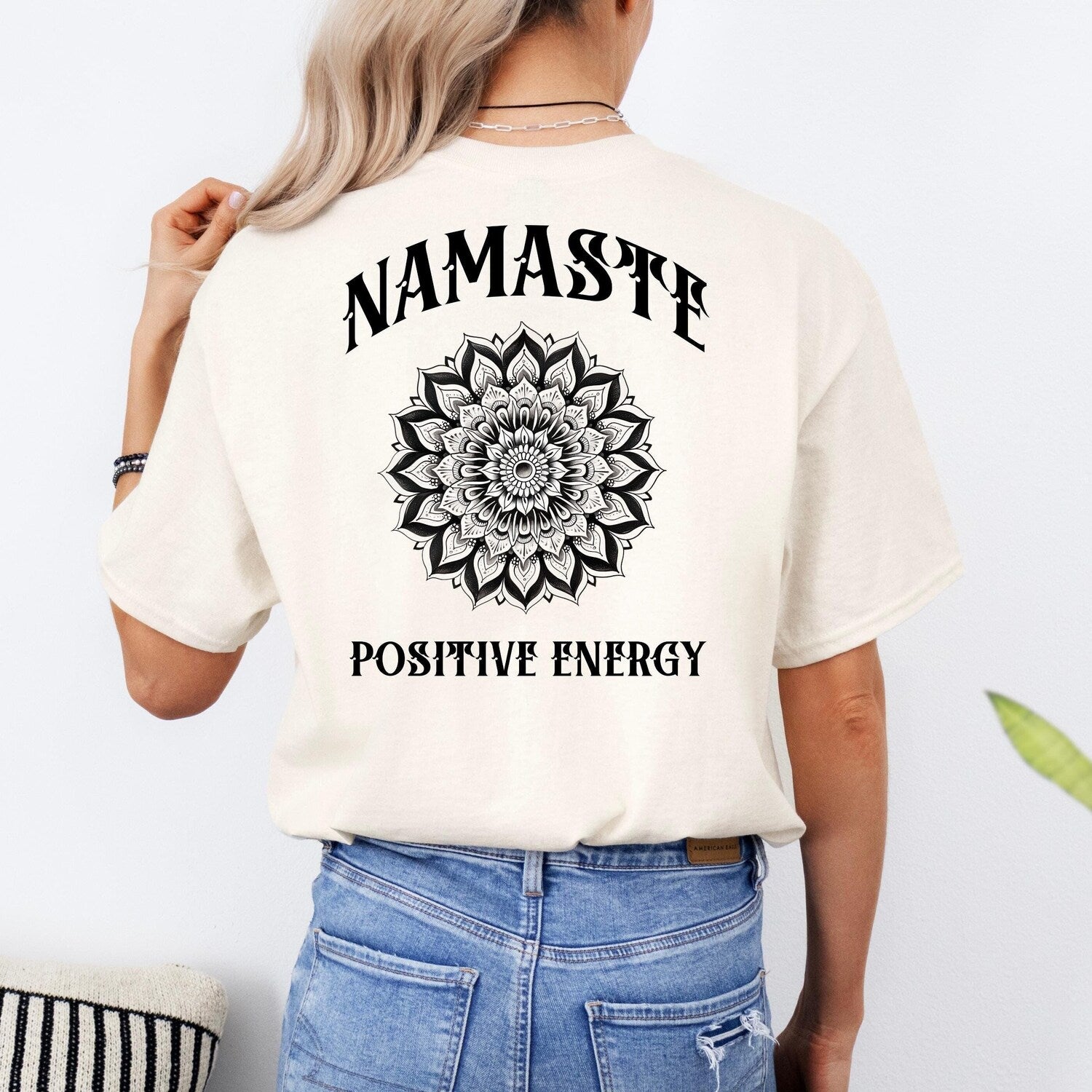 Namaste Mandala T-Shirt: Backprint, S-2XL Yoga Meditation Top