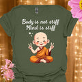 Zen Peaceful Monk T-Shirt | Unisex Mindfulness Meditation Gift Casual Spiritual Quotes Inspirational Tee