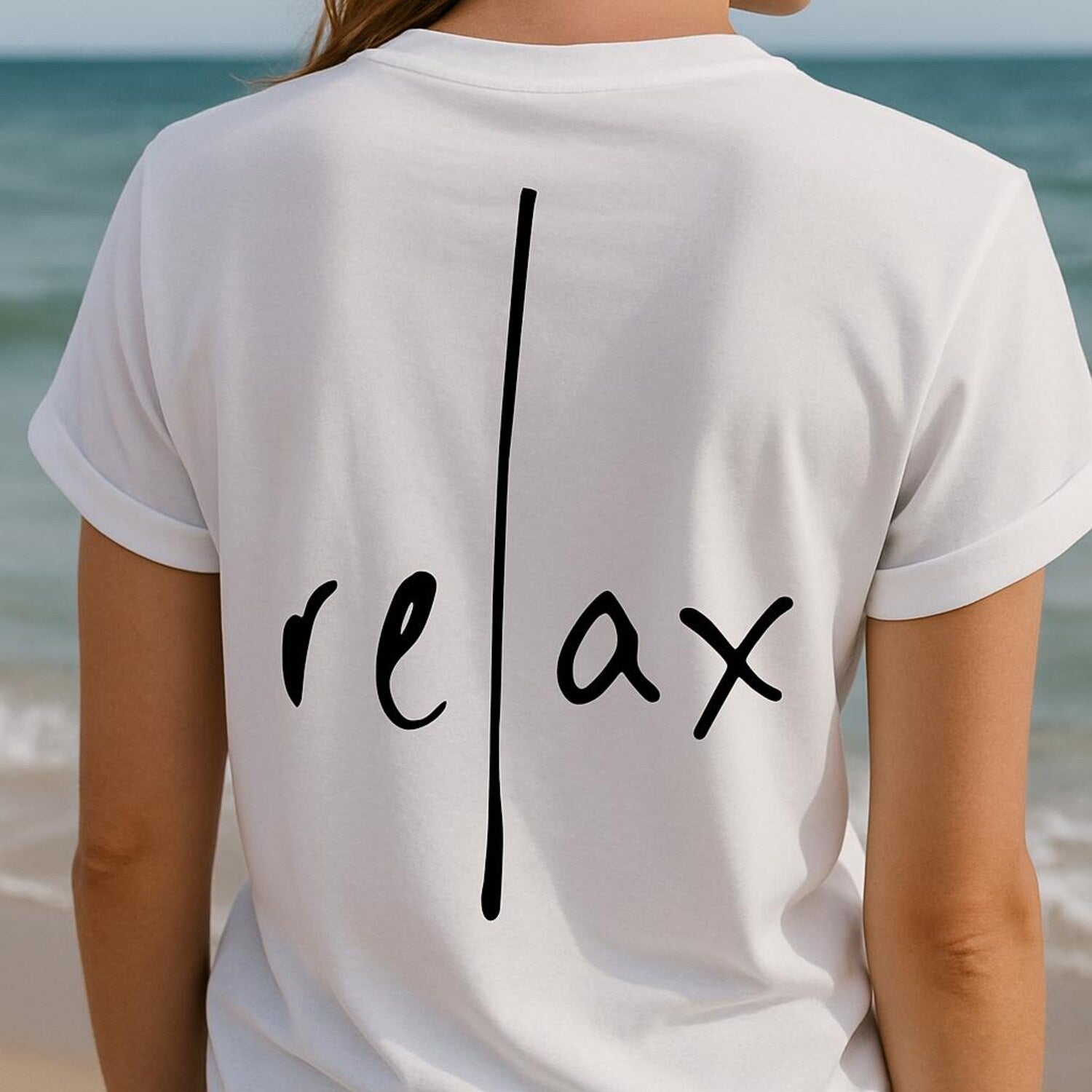 Relax T-Shirt: Minimalist Aesthetic Tee, Mindfulness Oversized Yoga Graphic Tee Gift