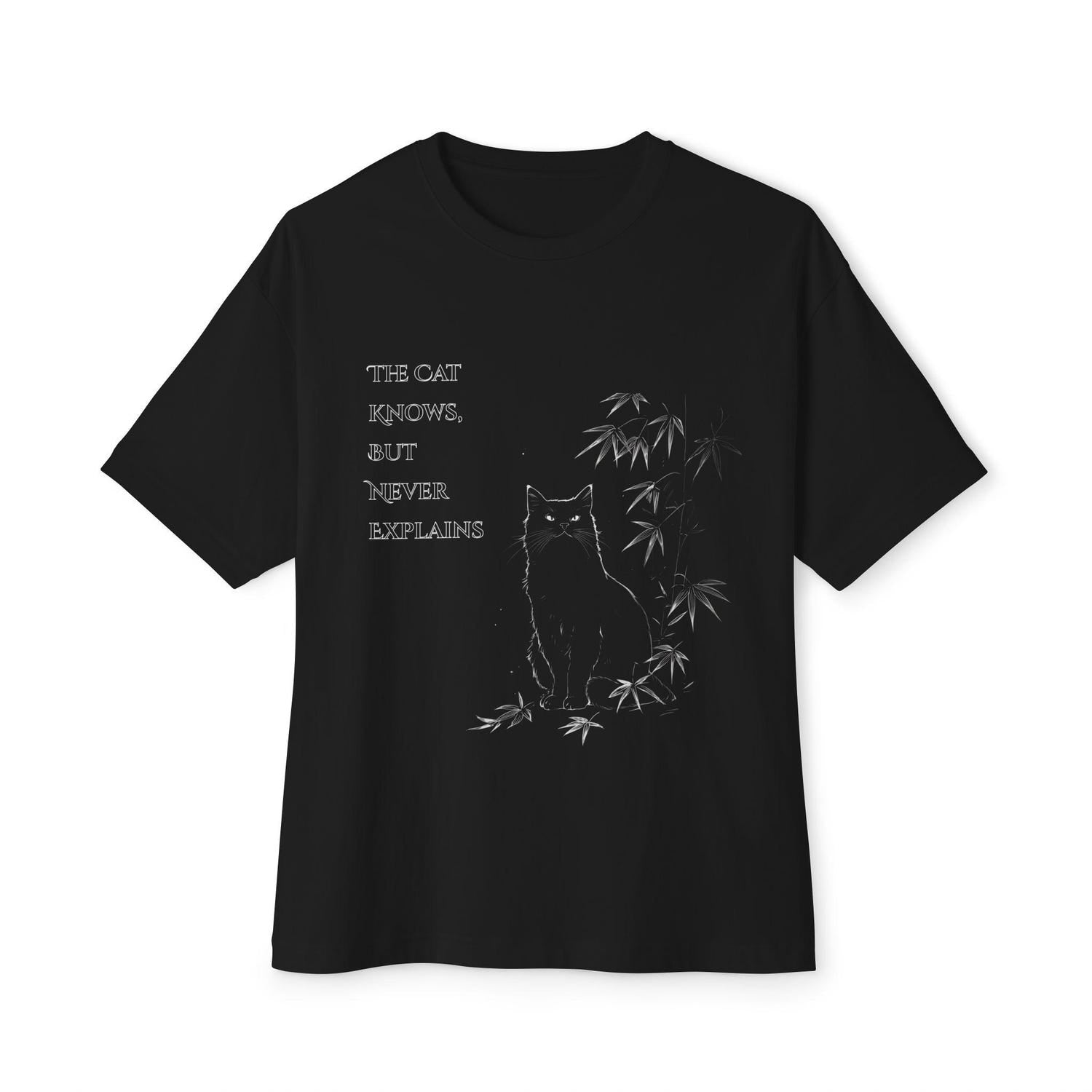 The Cat Knows T-Shirt: Silent Wisdom Cat Quote Feline Zen Shirt Minimalist Pet Tee Gift